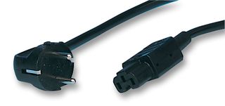 APSA - 1360/3.0 SW - 电源线 SCHUKO插头/IEC插座 黑色 3.0米